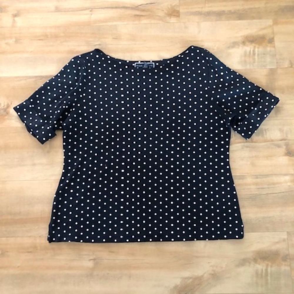 Karen Scott Top Deep Blue mid sleeve Large Great Used Condition